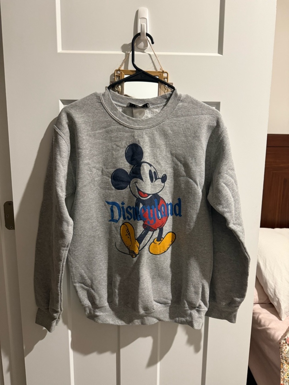 Disney Gray Crewneck Sweatshirt with Mickey Mouse Graphic